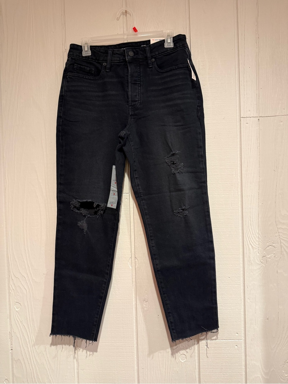 Old Navy Women's High-Rise Black Distressed Jeans